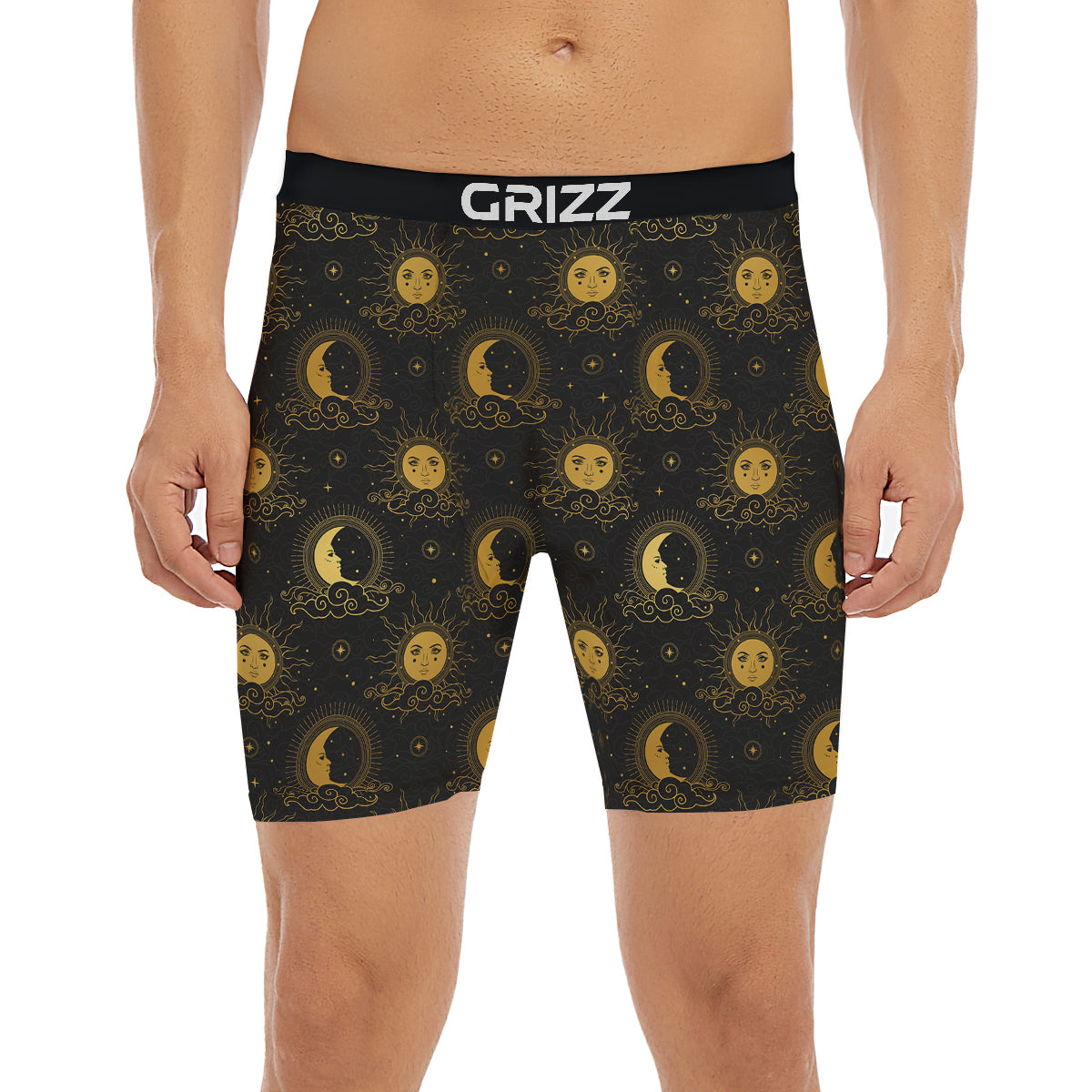 Sun Vintage Print Pattern Boxer Briefs-grizzshop