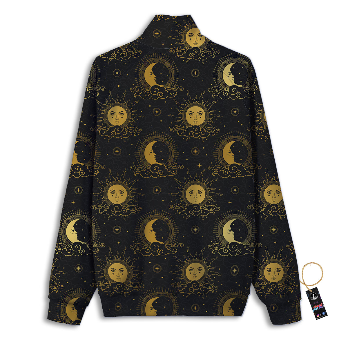 Sun Vintage Print Pattern Track Jacket-grizzshop