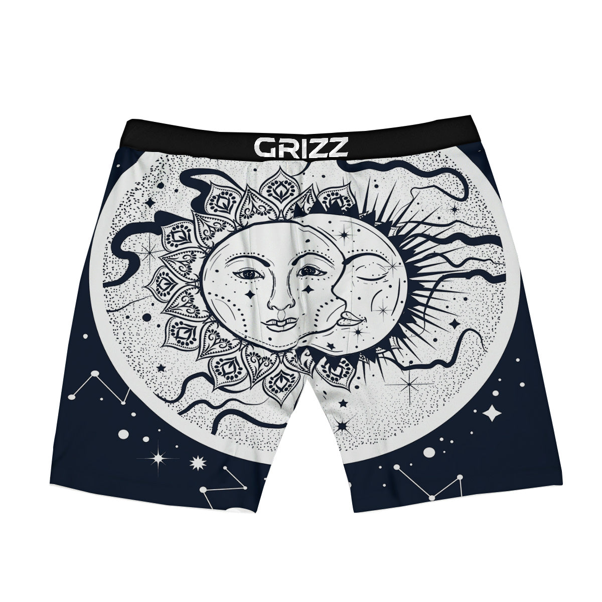 Sun And Moon Bohemian Celestial Print Boxer Briefs