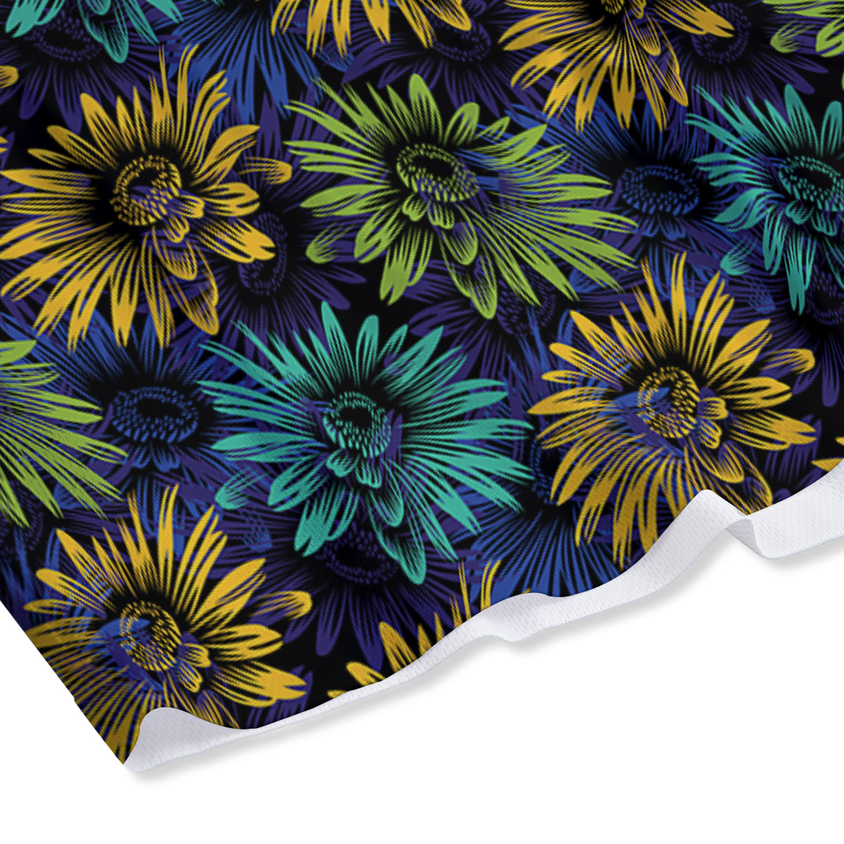 Sunflower Abstract Print Pattern Mesh Shorts-grizzshop