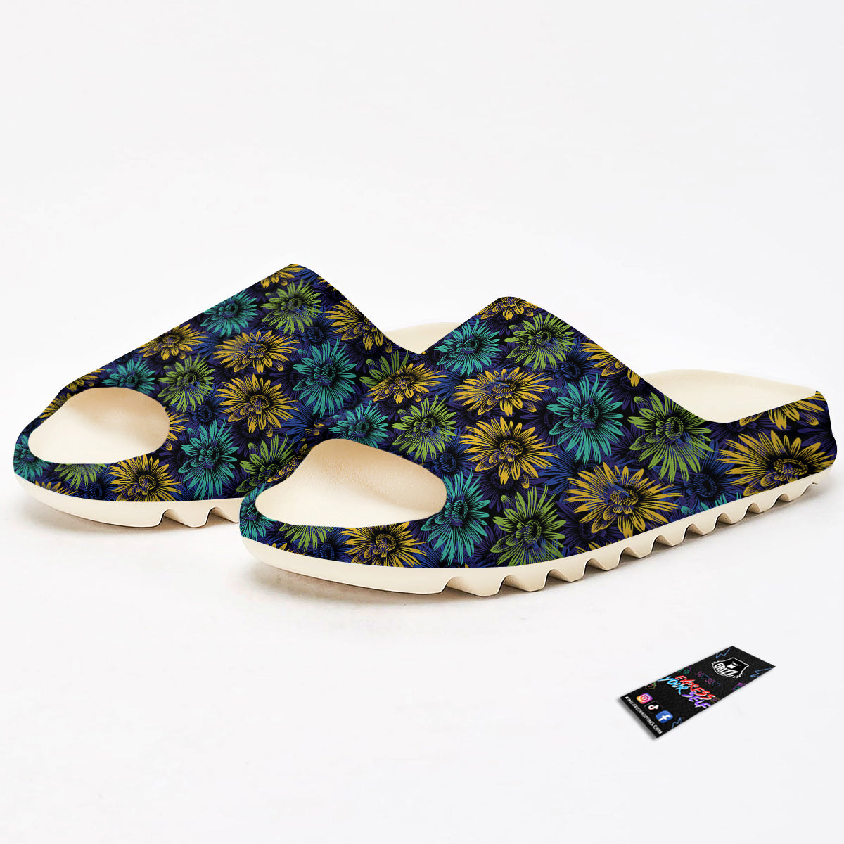 Sunflower Abstract Print Pattern Sandals-grizzshop