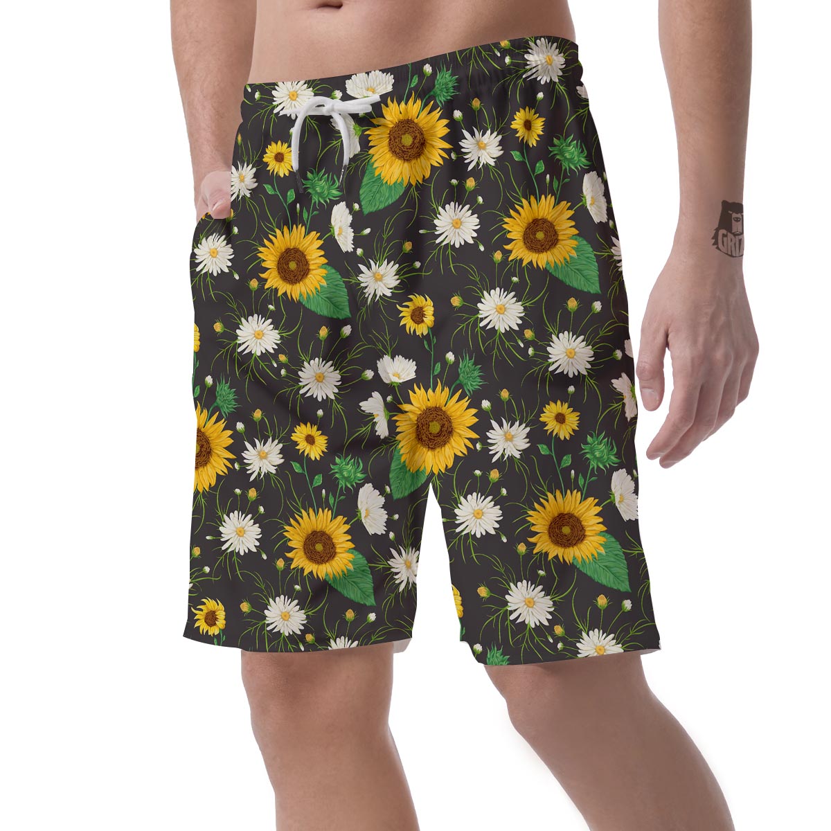 Sunflower And Chamomile Men's Shorts-grizzshop