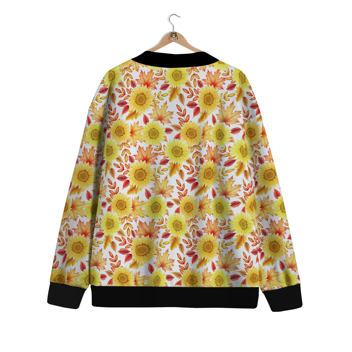 Sunflower Autumn Print Pattern Cardigan-grizzshop