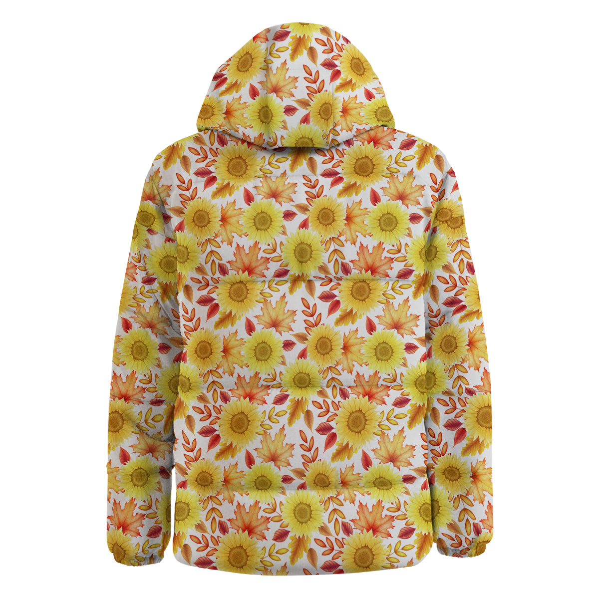 Sunflower Autumn Print Pattern Down Jacket-grizzshop