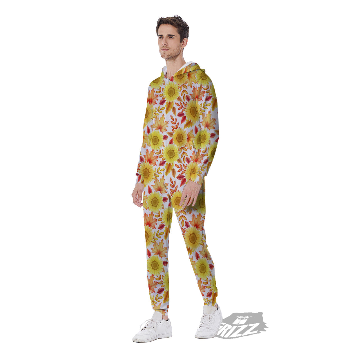 Sunflower Autumn Print Pattern Men's Jumpsuit-grizzshop