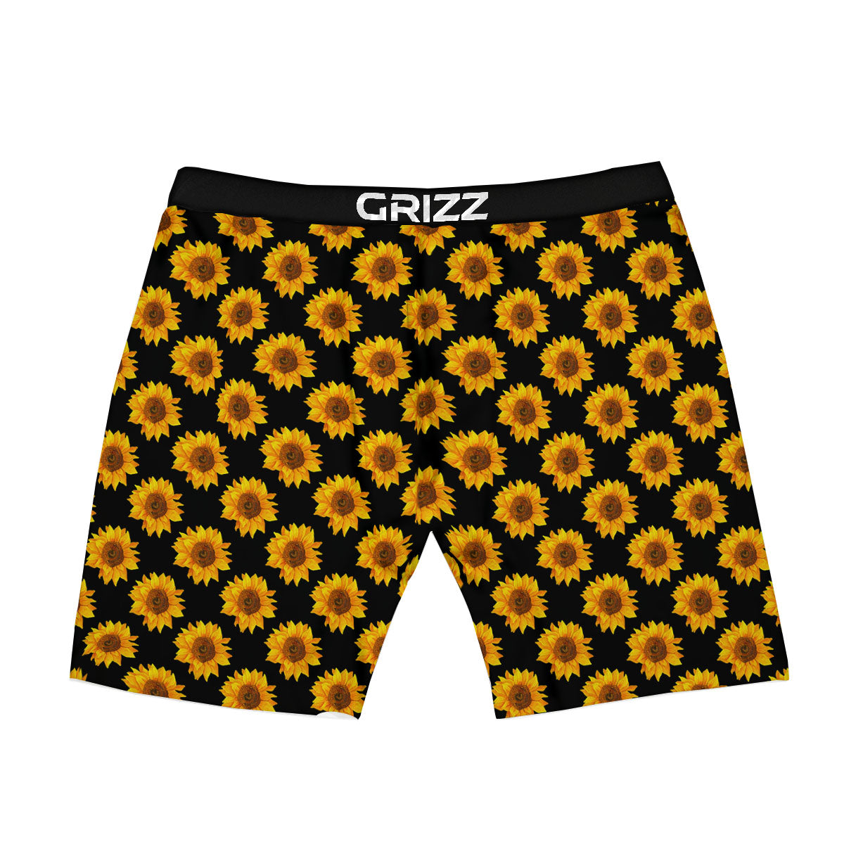 Sunflower Black Autumn Print Pattern Boxer Briefs-grizzshop