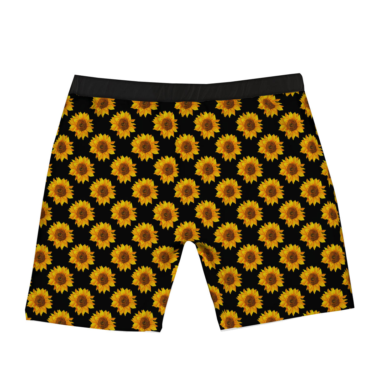 Sunflower Black Autumn Print Pattern Boxer Briefs-grizzshop