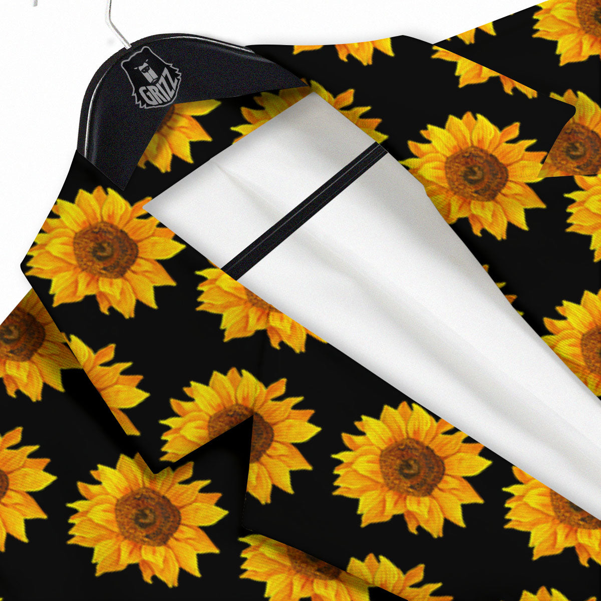 Sunflower Black Autumn Print Pattern Men's Sport Coat-grizzshop
