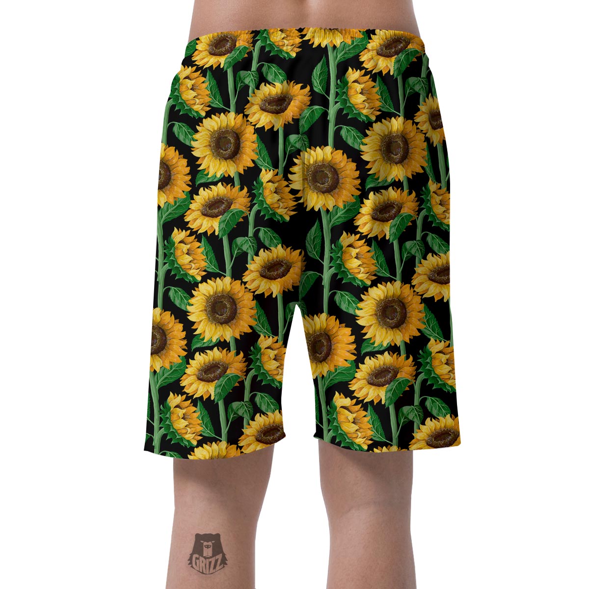 Sunflower Black Print Men's Shorts-grizzshop