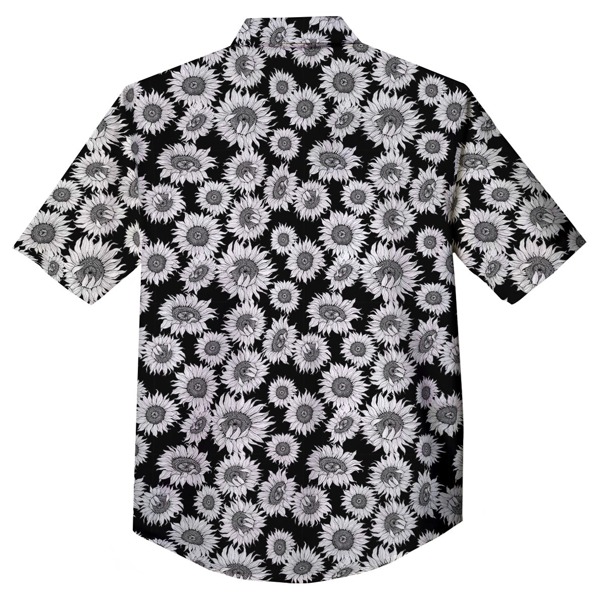 Sunflower Black Print Pattern Button Up Shirt-grizzshop