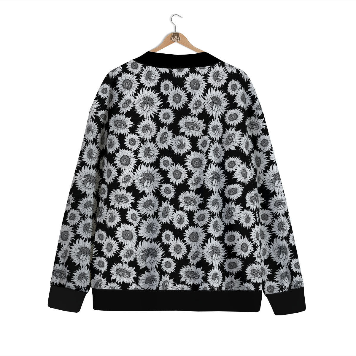 Sunflower Black Print Pattern Cardigan-grizzshop