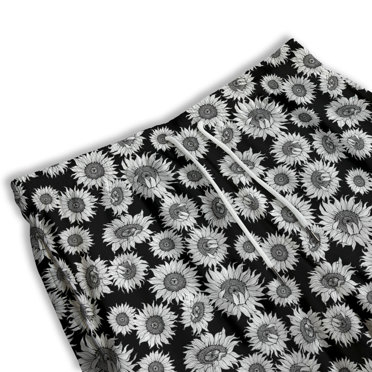 Sunflower Black Print Pattern Men's Athletic Shorts