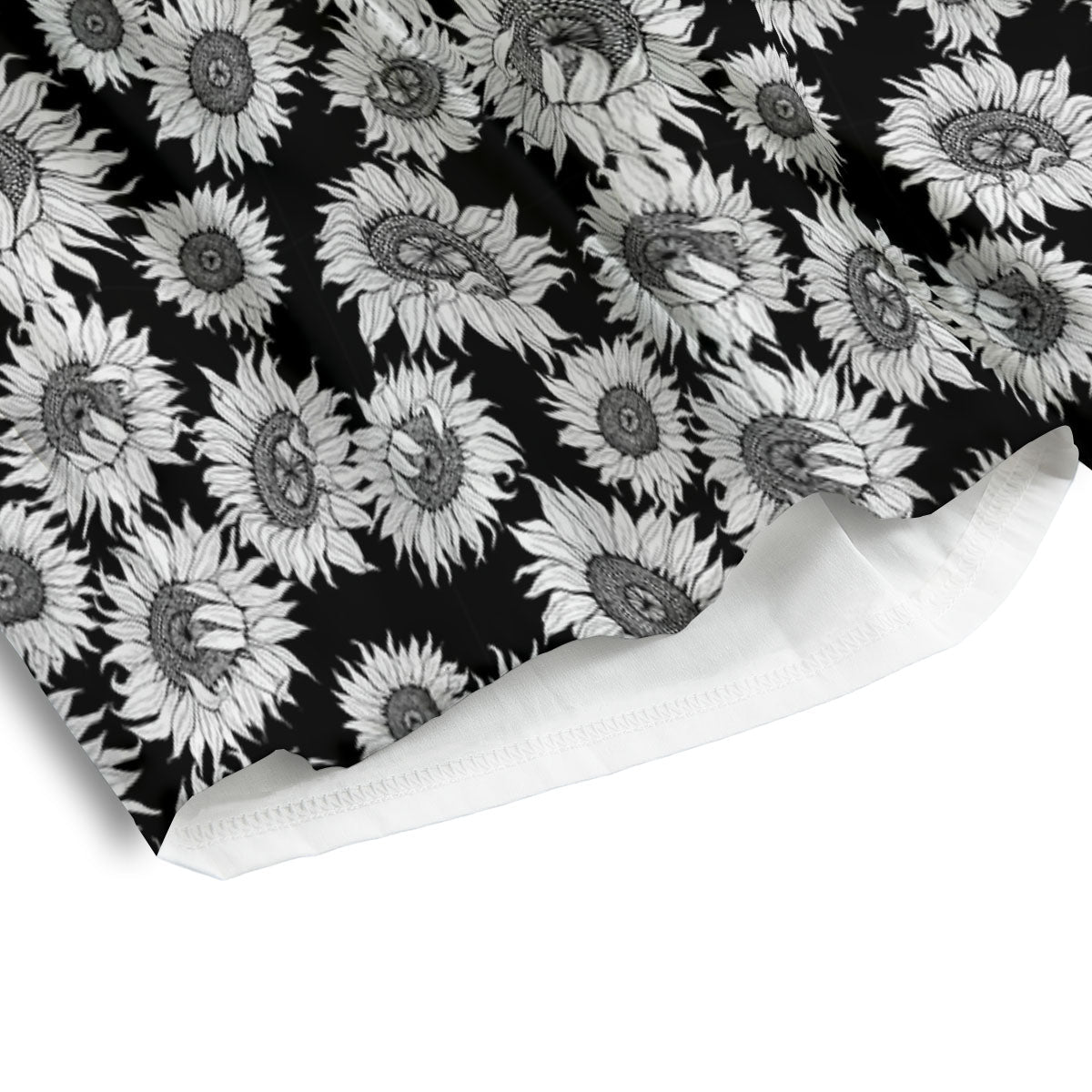 Sunflower Black Print Pattern Men's Athletic Shorts