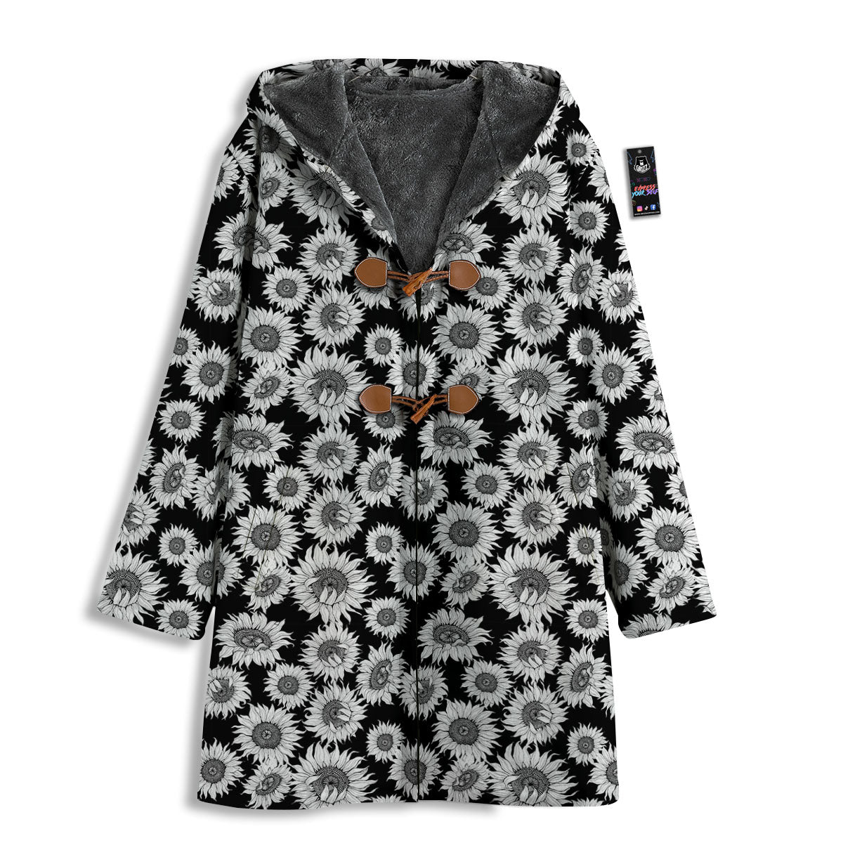 Sunflower Black Print Pattern Men's Windbreaker Jacket-grizzshop