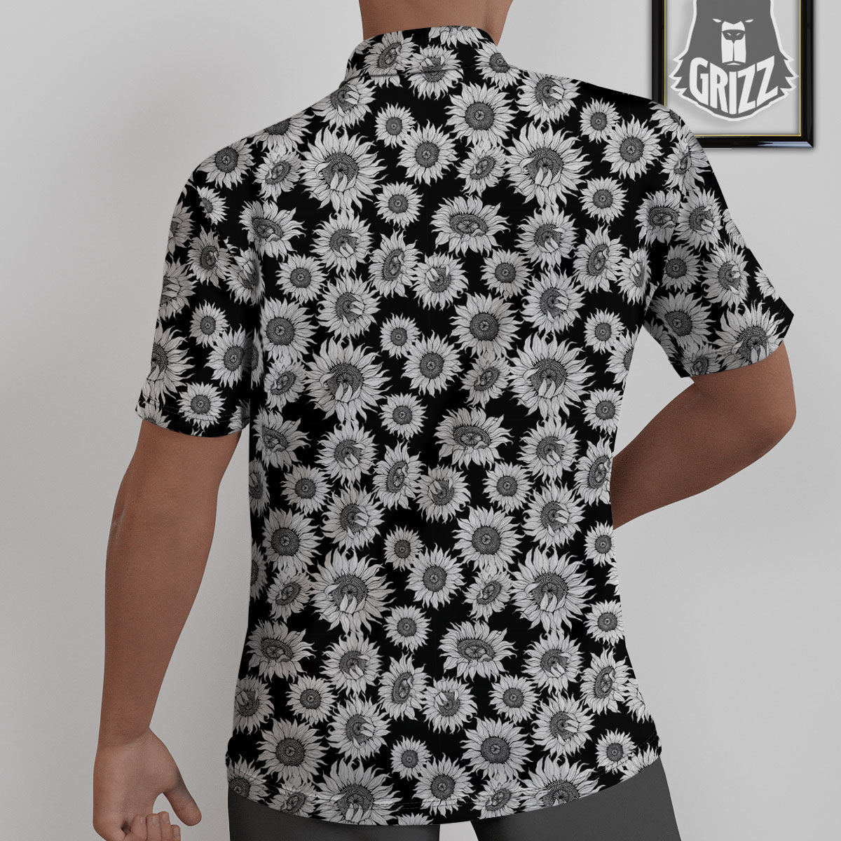 Sunflower Black Print Pattern Untucked Shirts-grizzshop