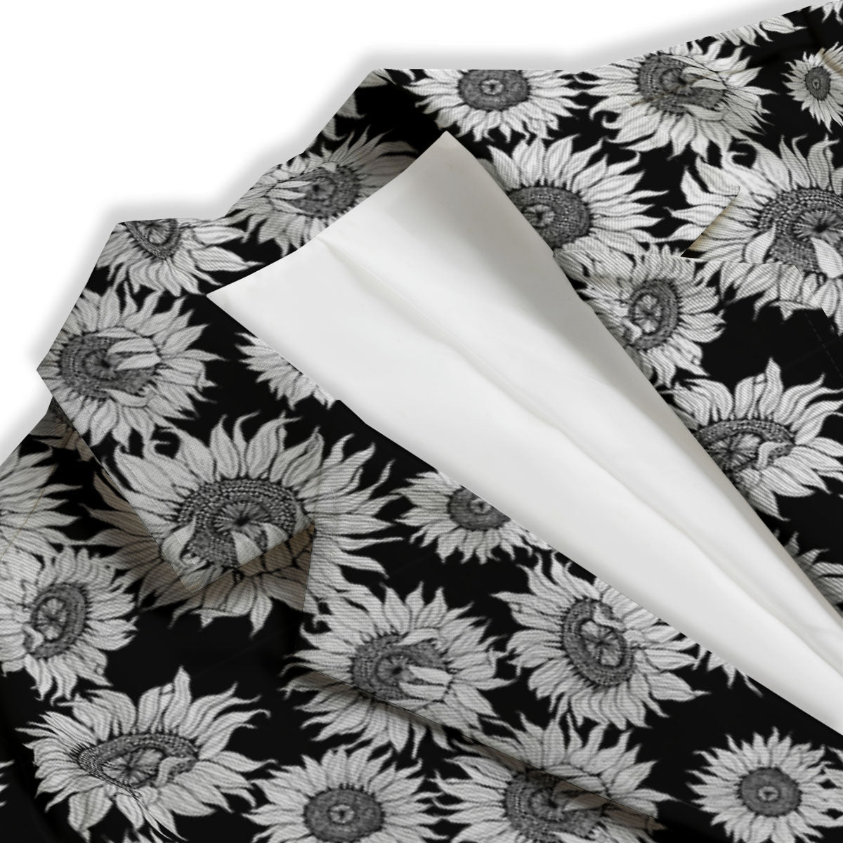 Sunflower Black Print Pattern Women's Blazer-grizzshop