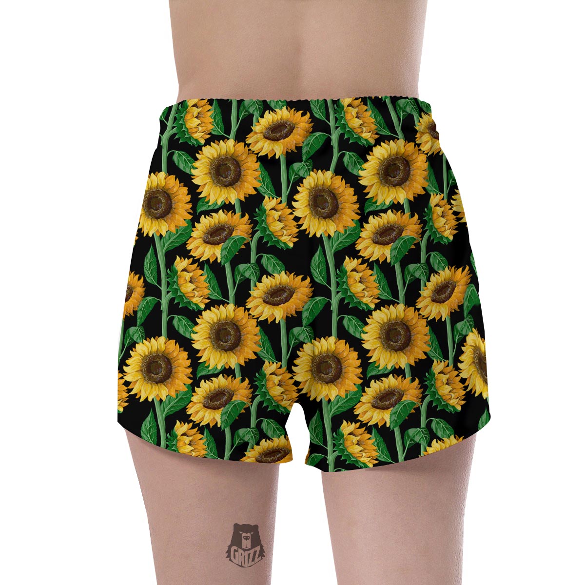 Sunflower Black Print Women's Shorts-grizzshop