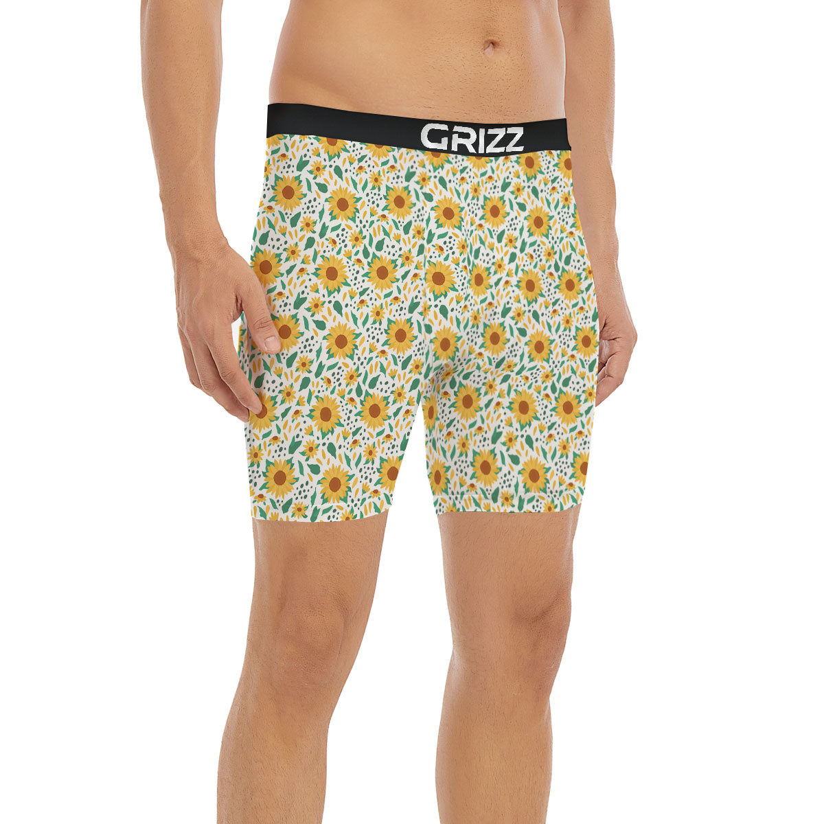 Sunflower Blooming Print Pattern Boxer Briefs-grizzshop