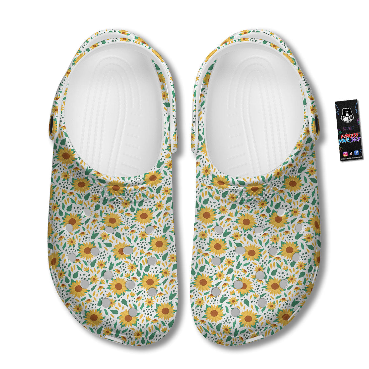 Sunflower Blooming Print Pattern Clog-grizzshop