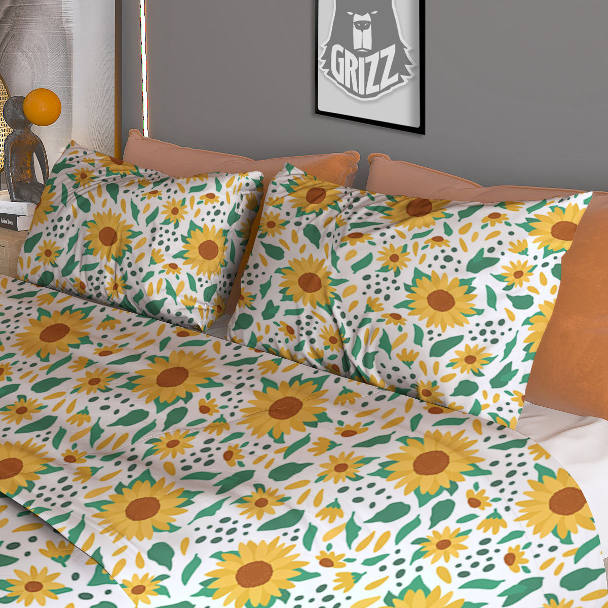 Spirit Owl Gold Print Duvet Cover Bedding Set