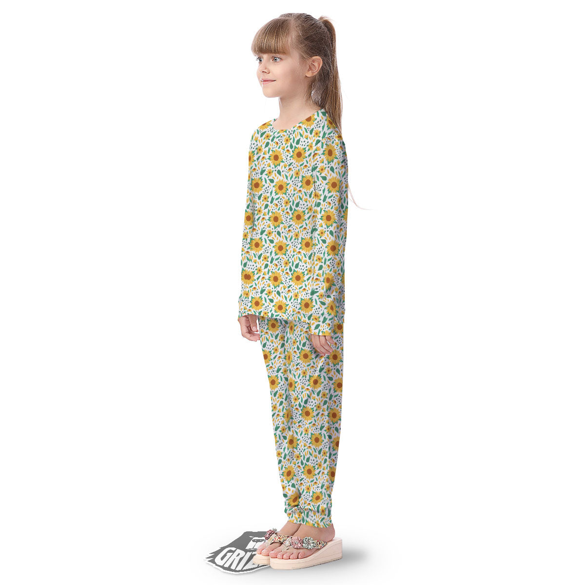 Sunflower Blooming Print Pattern Kid's Pajamas-grizzshop