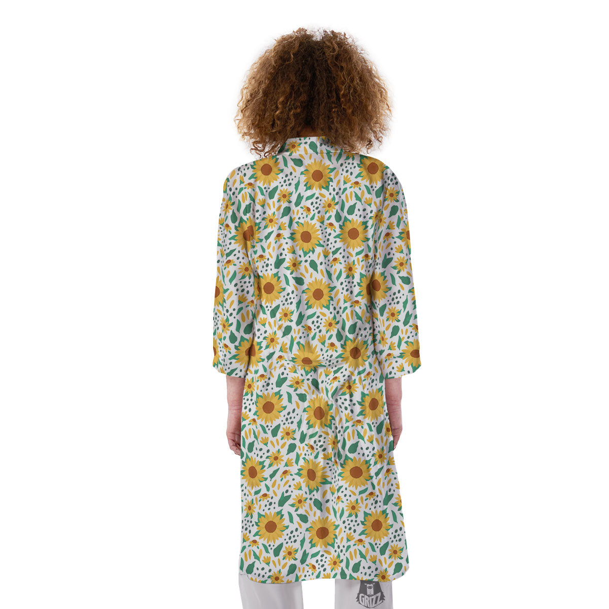 Sunflower Blooming Print Pattern Kimono-grizzshop