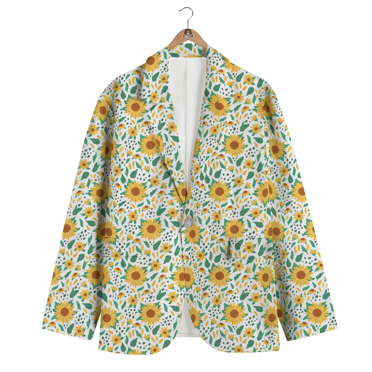 Sunflower Blooming Print Pattern Men's Blazer-grizzshop