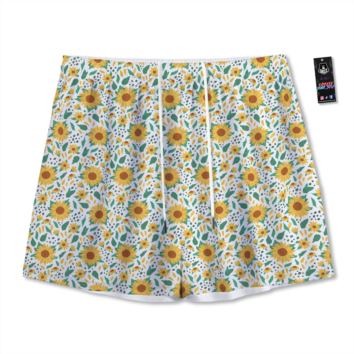 Spirit Owl Gold Print Mesh Shorts
