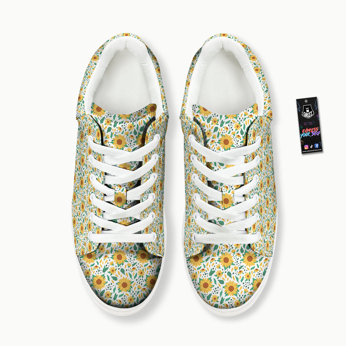 Sunflower Blooming Print Pattern Platform Shoes-grizzshop