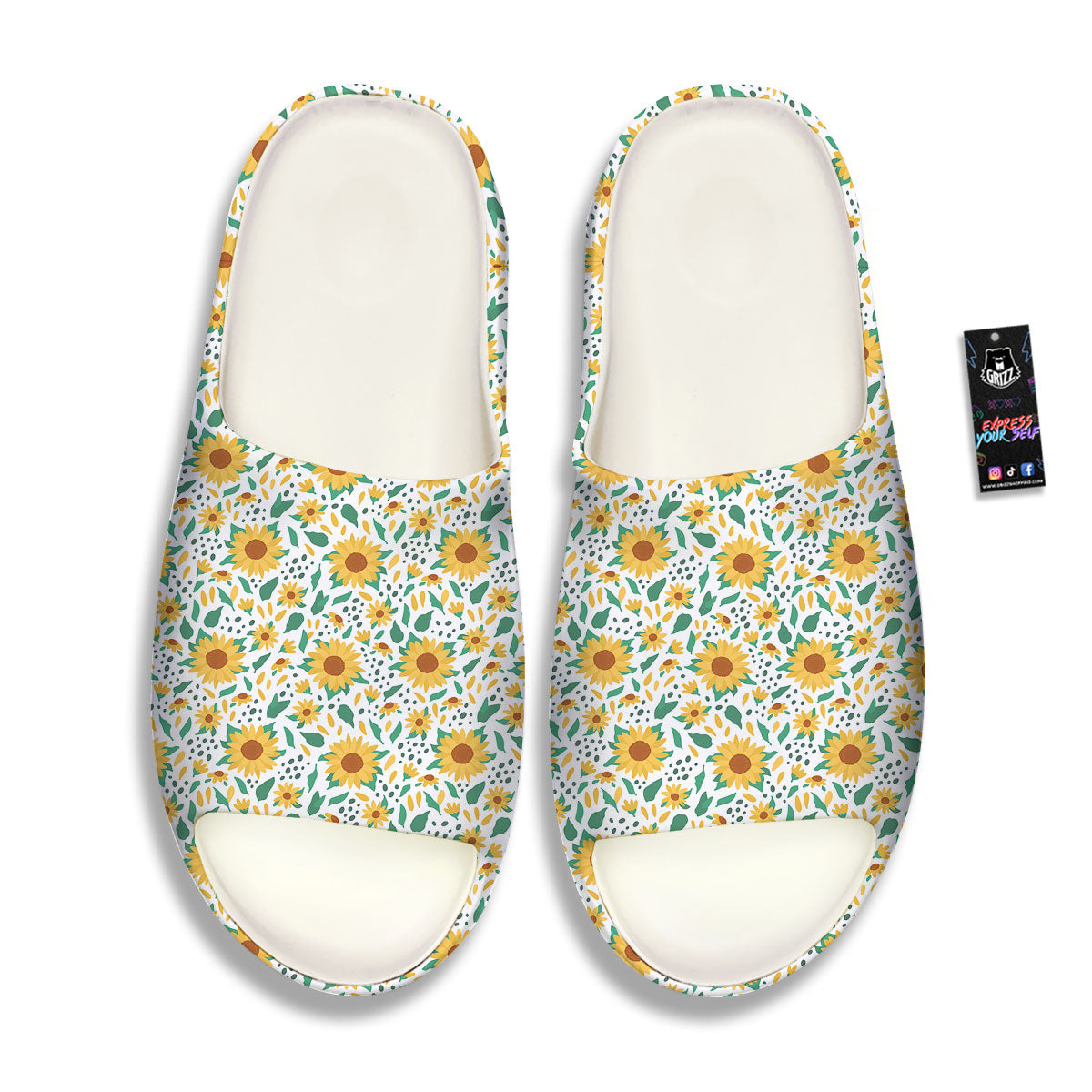Sunflower Blooming Print Pattern Sandals-grizzshop