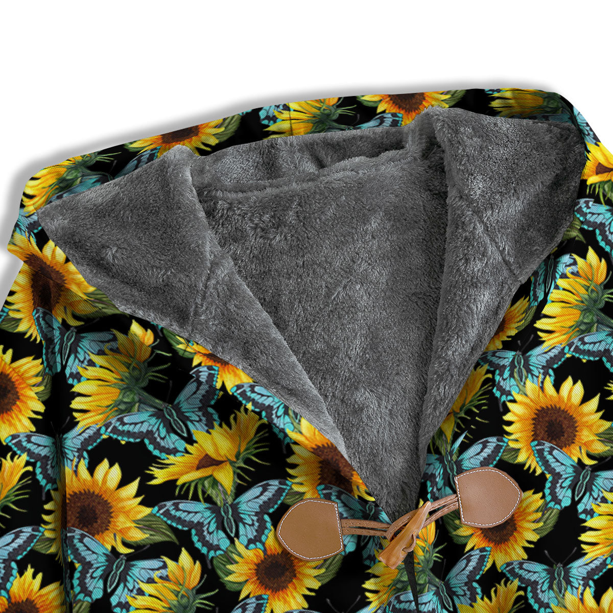 Sunflower Blue Butterfly Print Pattern Men's Windbreaker Jacket-grizzshop