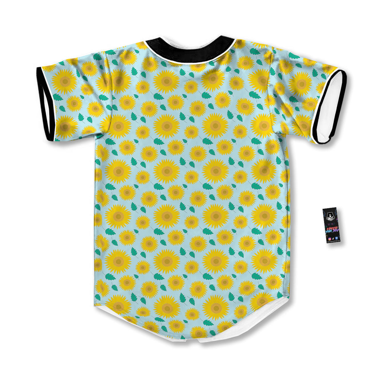 Sunflower Blue Cute Print Pattern Baseball Jersey-grizzshop