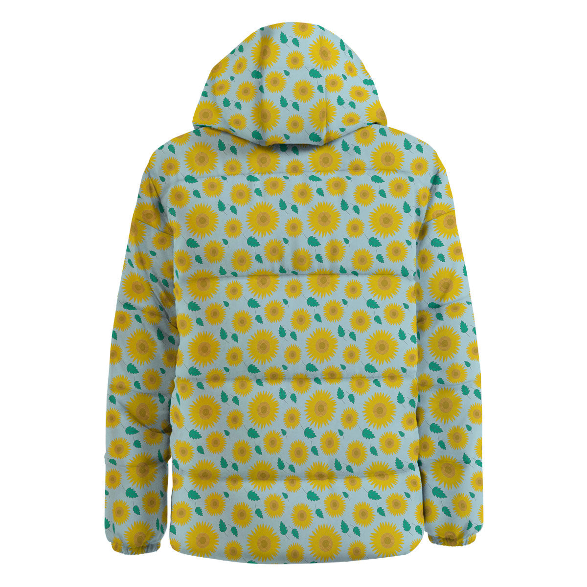 Sunflower Blue Cute Print Pattern Down Jacket-grizzshop