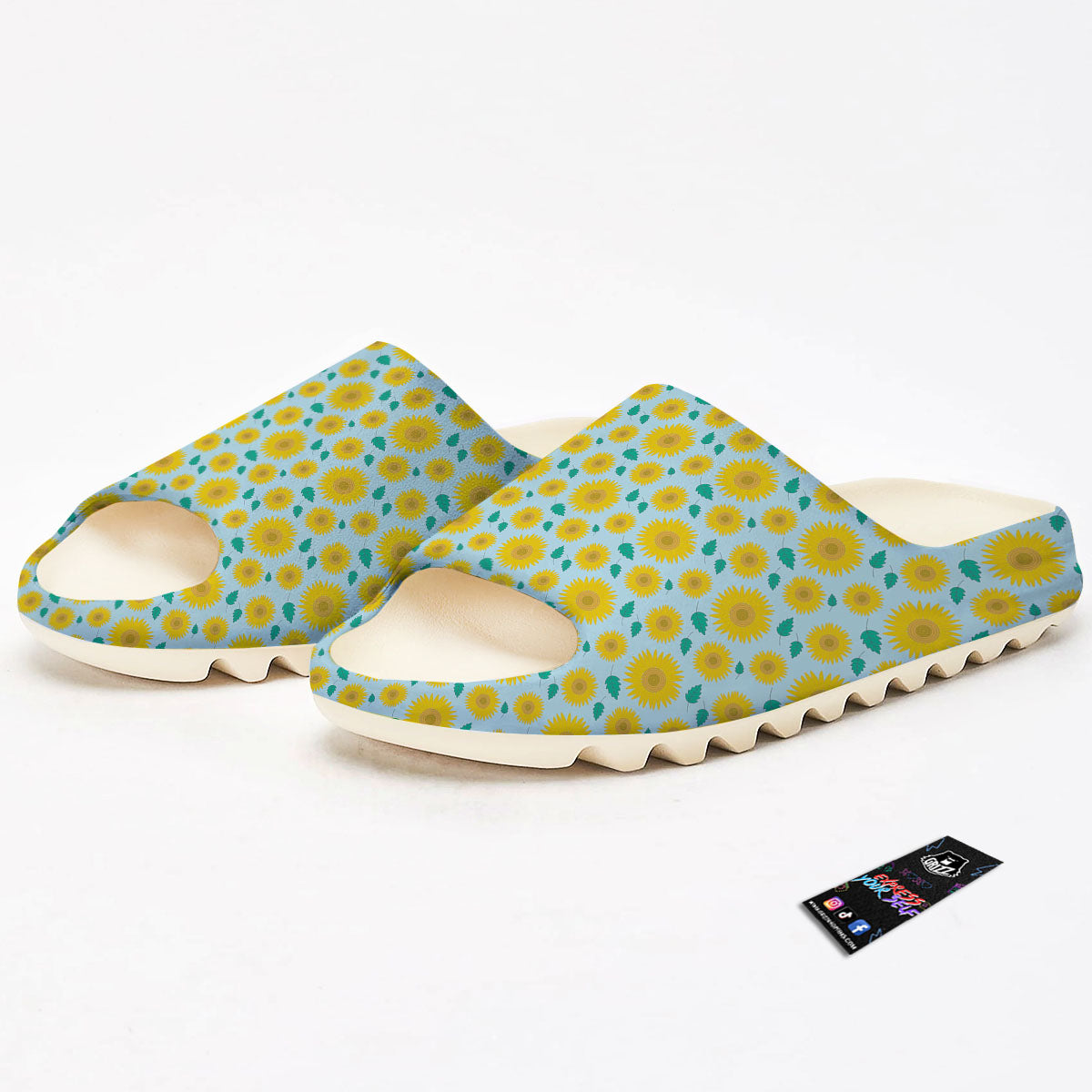 Sunflower Blue Cute Print Pattern Sandals-grizzshop