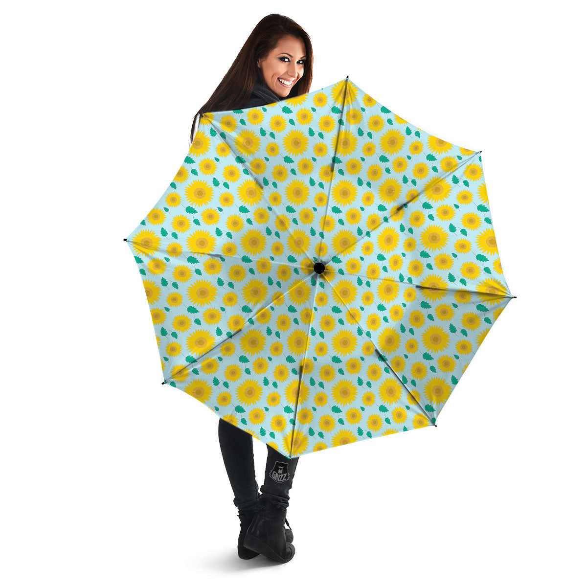 Sunflower Blue Cute Print Pattern Umbrella-grizzshop