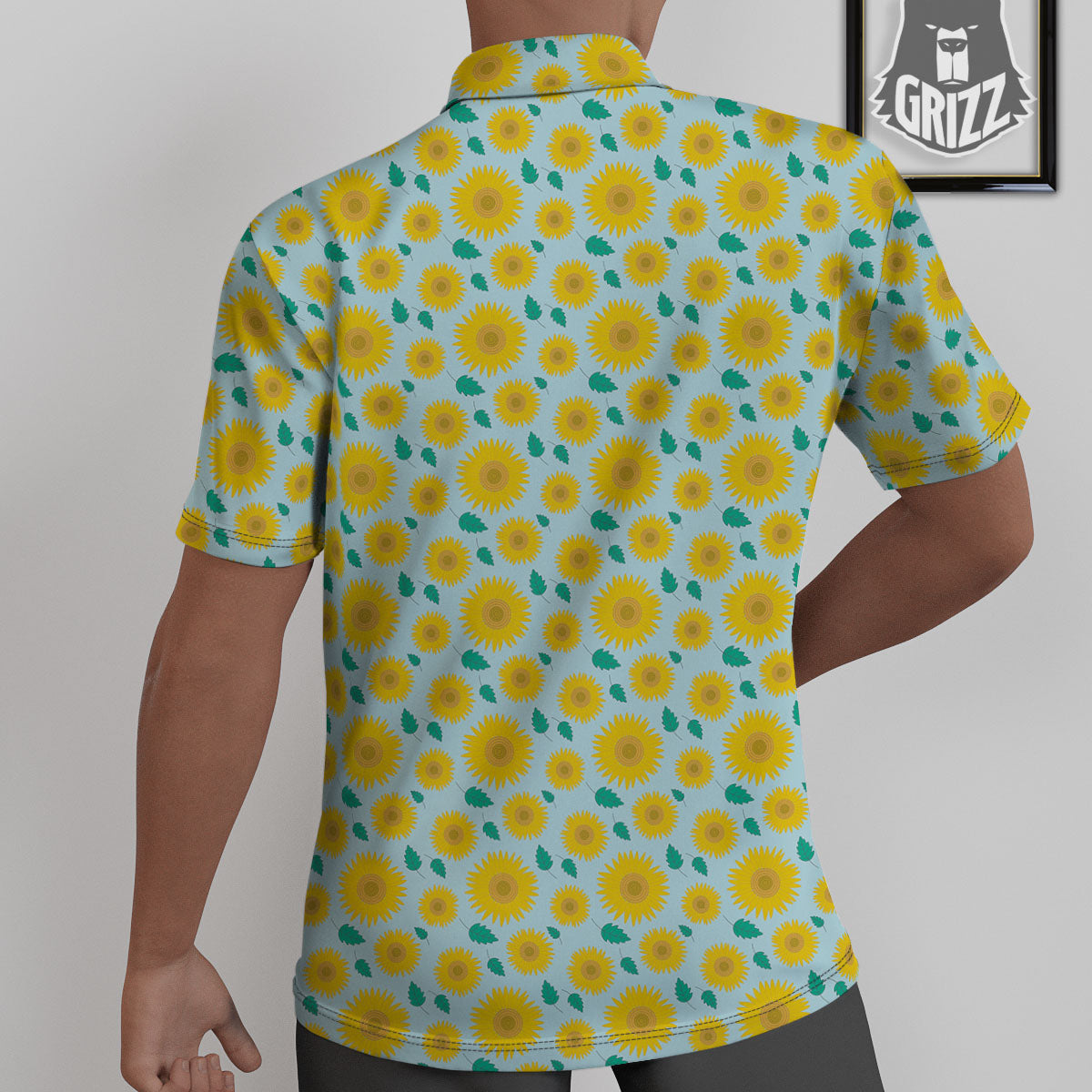 Sunflower Blue Cute Print Pattern Untucked Shirts-grizzshop