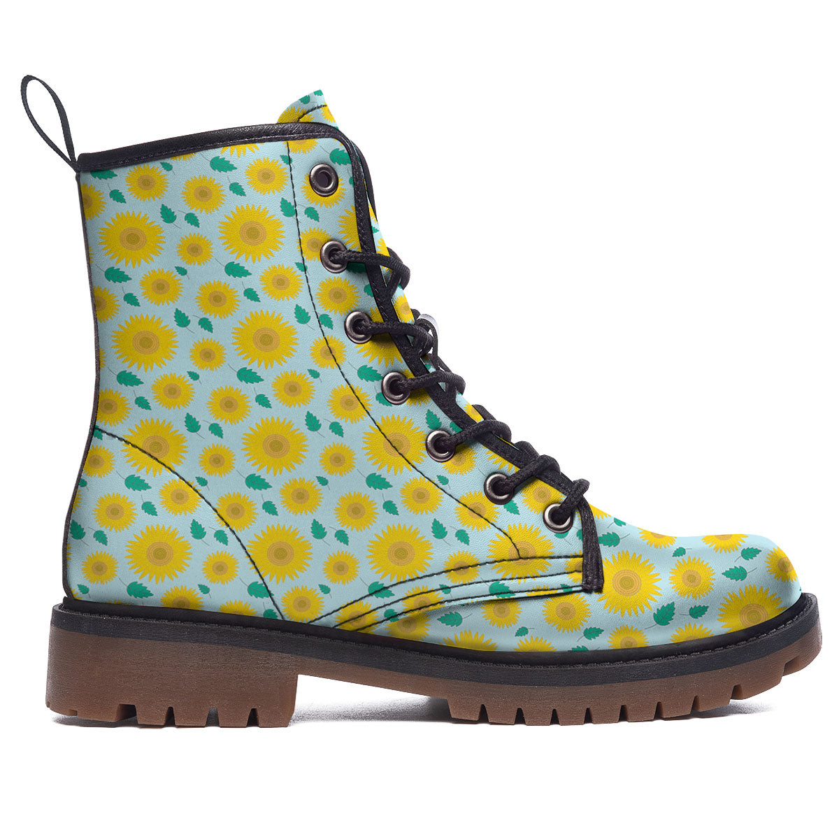 Sunflower Blue Cute Print Pattern Work Boots-grizzshop