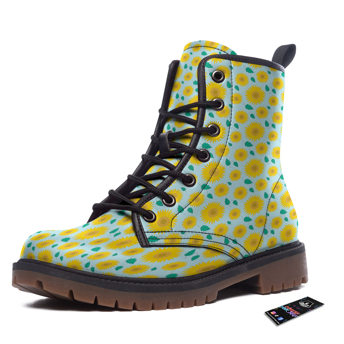 Sunflower Blue Cute Print Pattern Work Boots-grizzshop