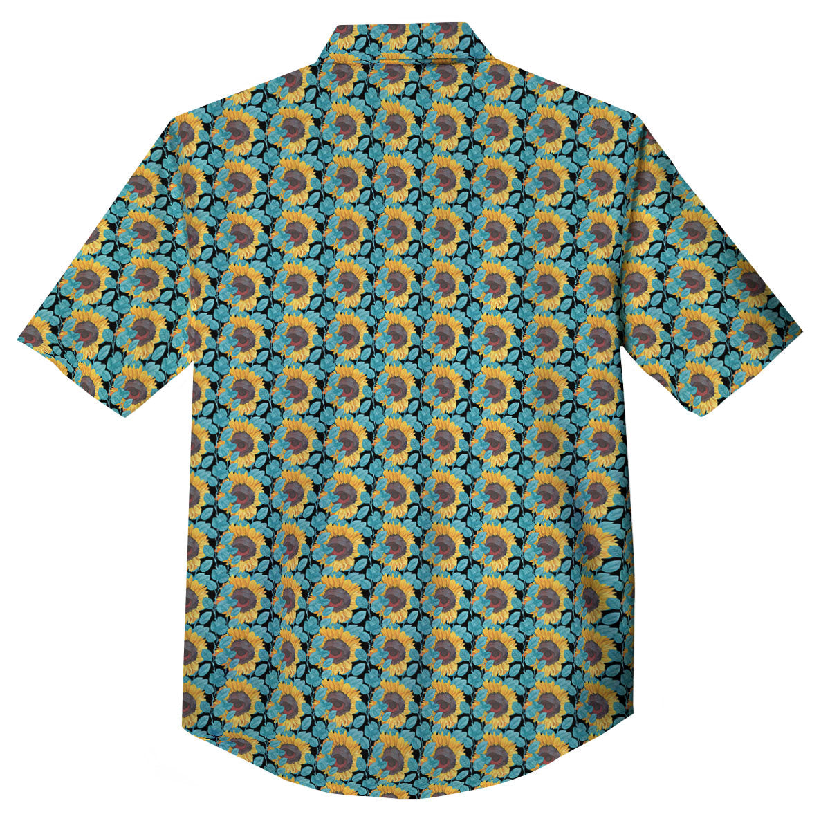 Sunflower Blue Print Pattern Button Up Shirt-grizzshop