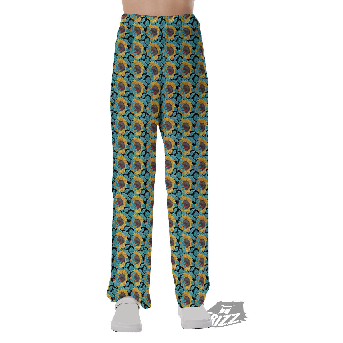 Sunflower Blue Print Pattern Pajama Pants-grizzshop