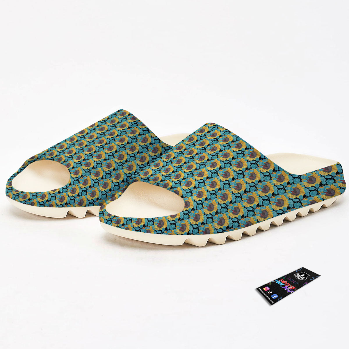 Sunflower Blue Print Pattern Sandals-grizzshop