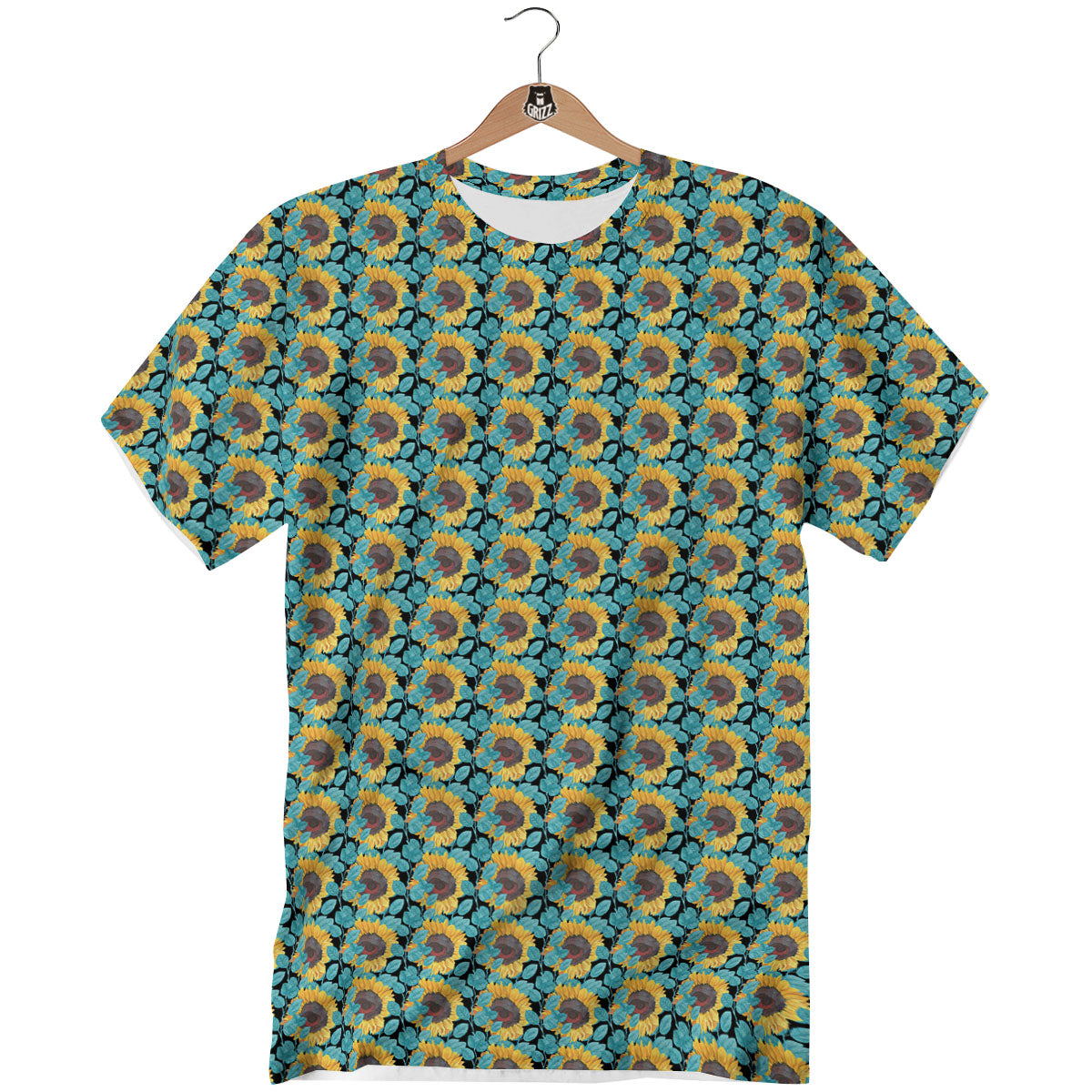 Sunflower Blue Print Pattern T-Shirt-grizzshop