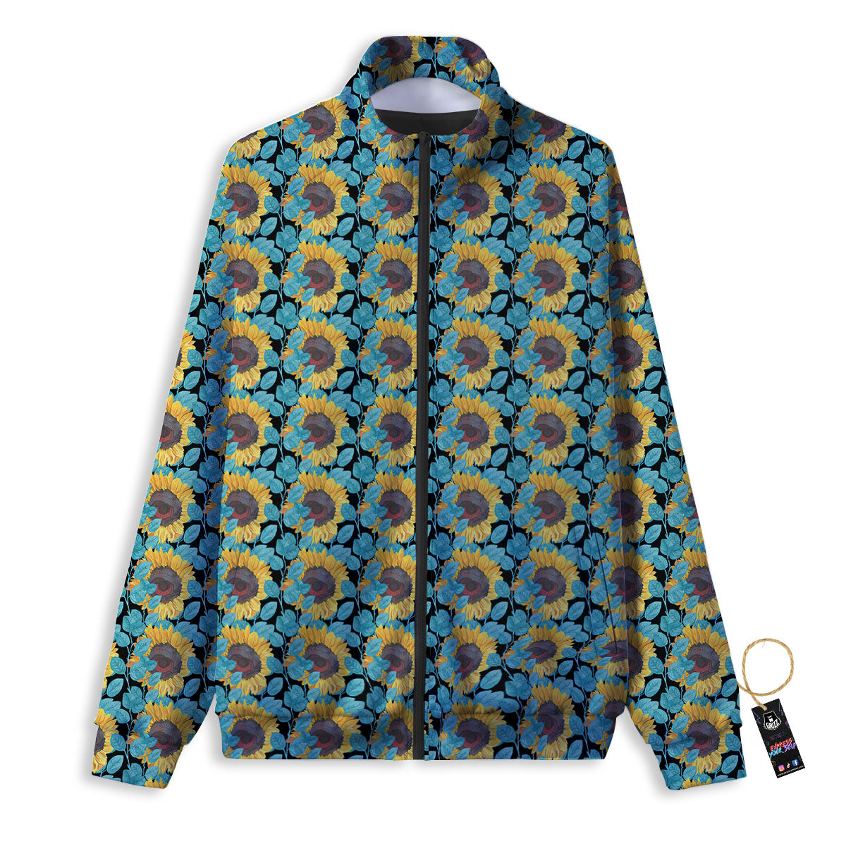 Sunflower Blue Print Pattern Track Jacket-grizzshop