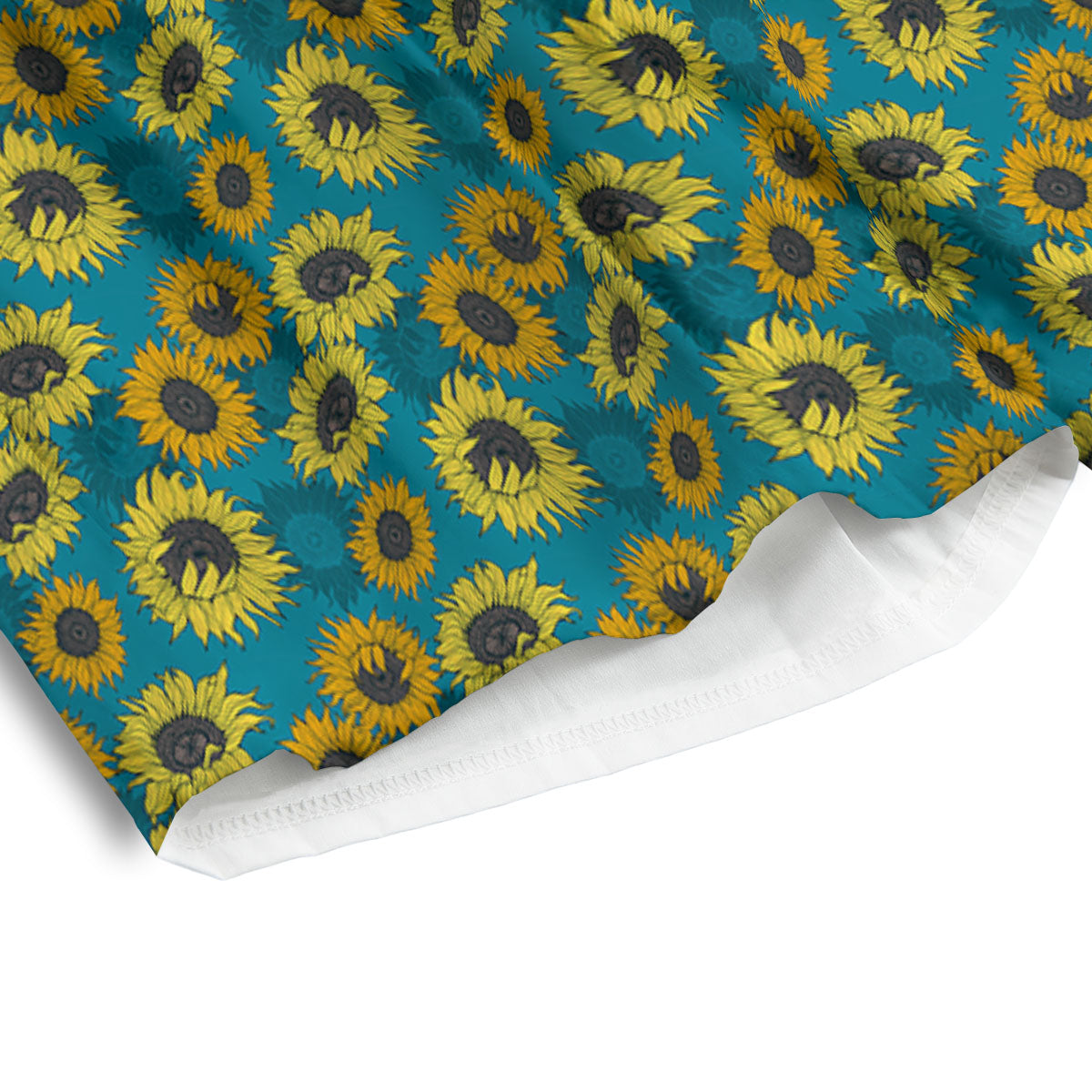 Sunflower Blue Vintage Print Pattern Men's Athletic Shorts