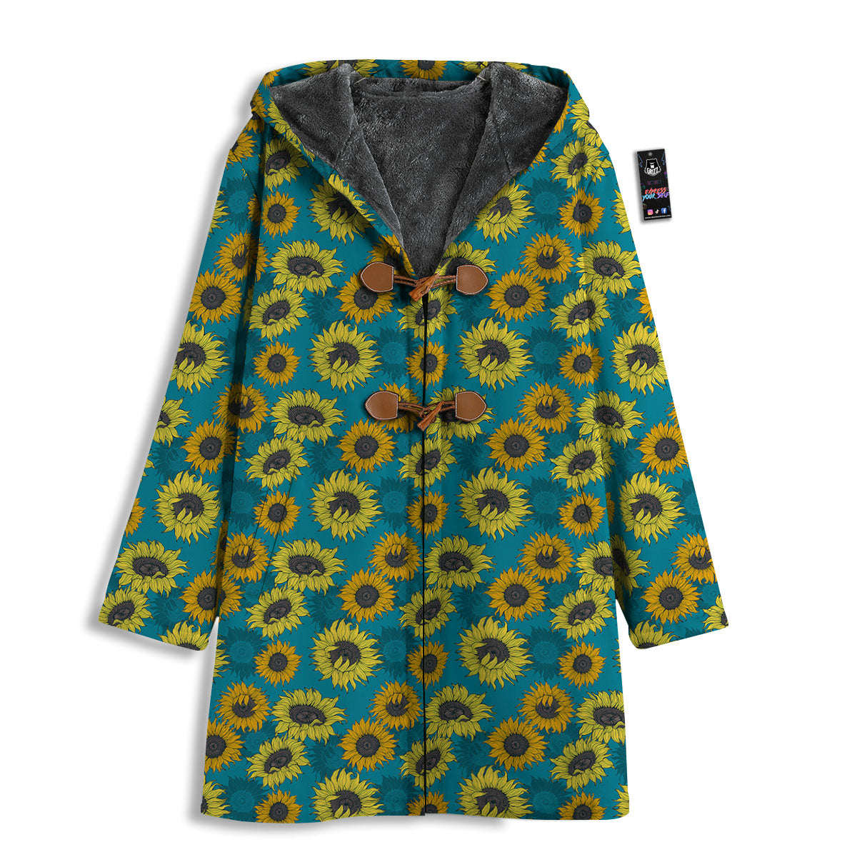 Sunflower Blue Vintage Print Pattern Men's Windbreaker Jacket-grizzshop