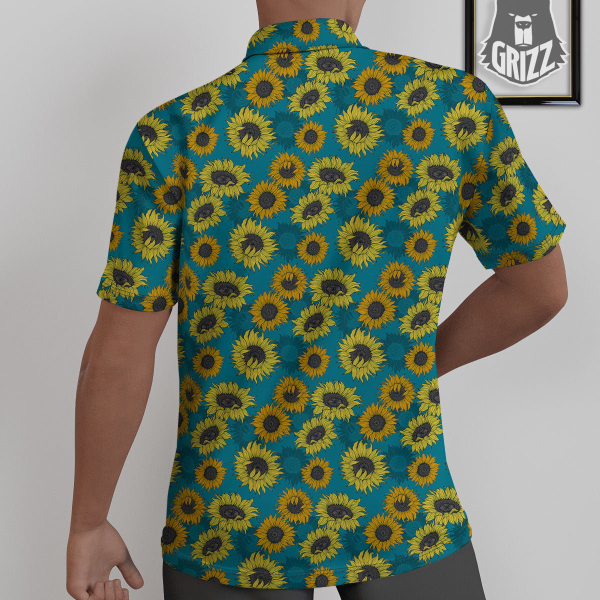 Sunflower Blue Vintage Print Pattern Untucked Shirts-grizzshop