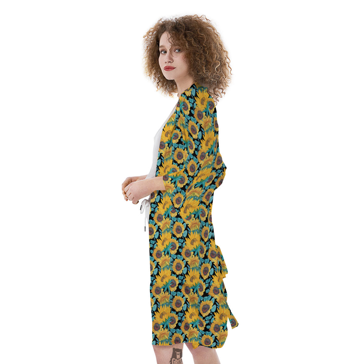 Sunflower Bright Print Pattern Kimono-grizzshop