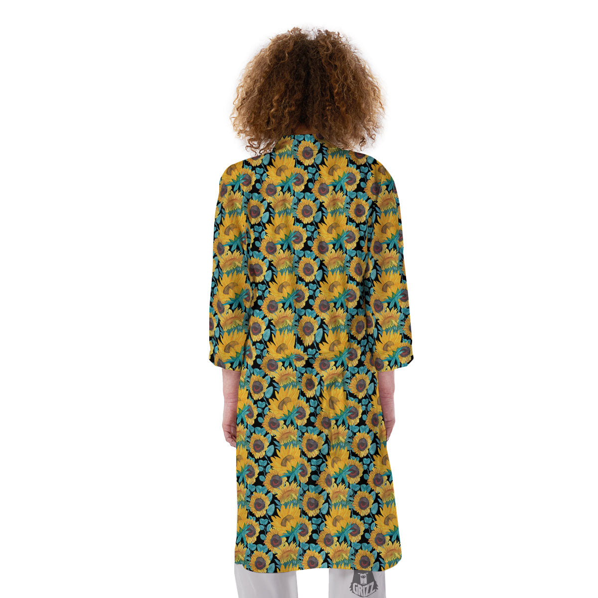 Sunflower Bright Print Pattern Kimono-grizzshop