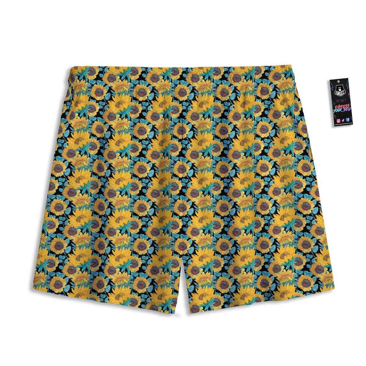 St. Patrick's Day Gold Clover Print Mesh Shorts