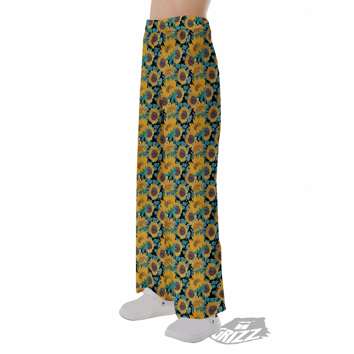 Sunflower Bright Print Pattern Pajama Pants-grizzshop